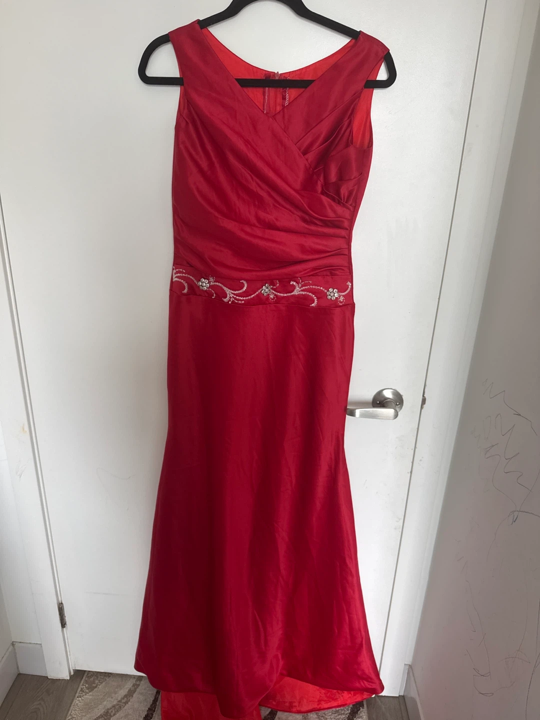 Red Beaded Formal Gown