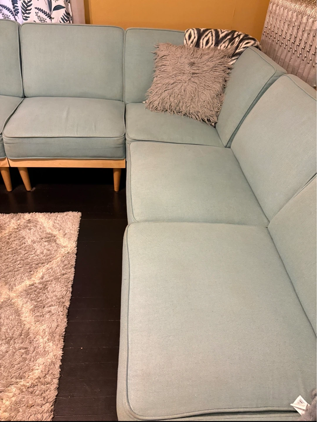 Mid Century Modern Sectional Sofa - Mint - photo 2