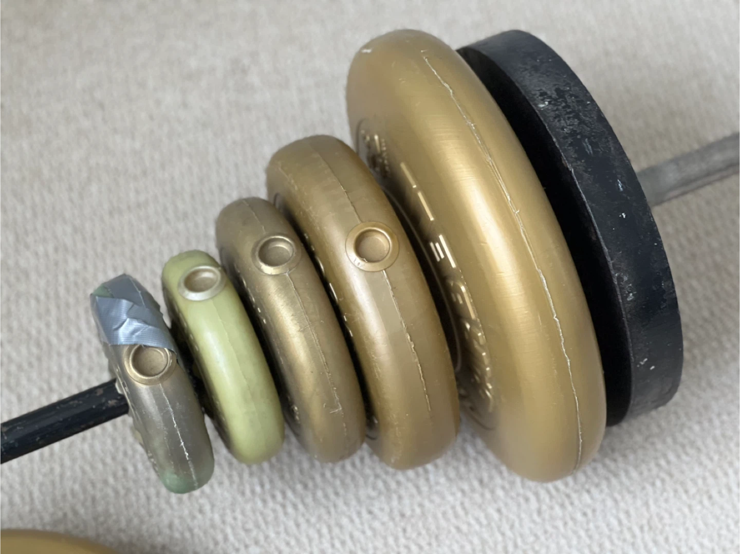 York Barbell Weight Set with Barbell and Plates( total 225LB) - photo 5