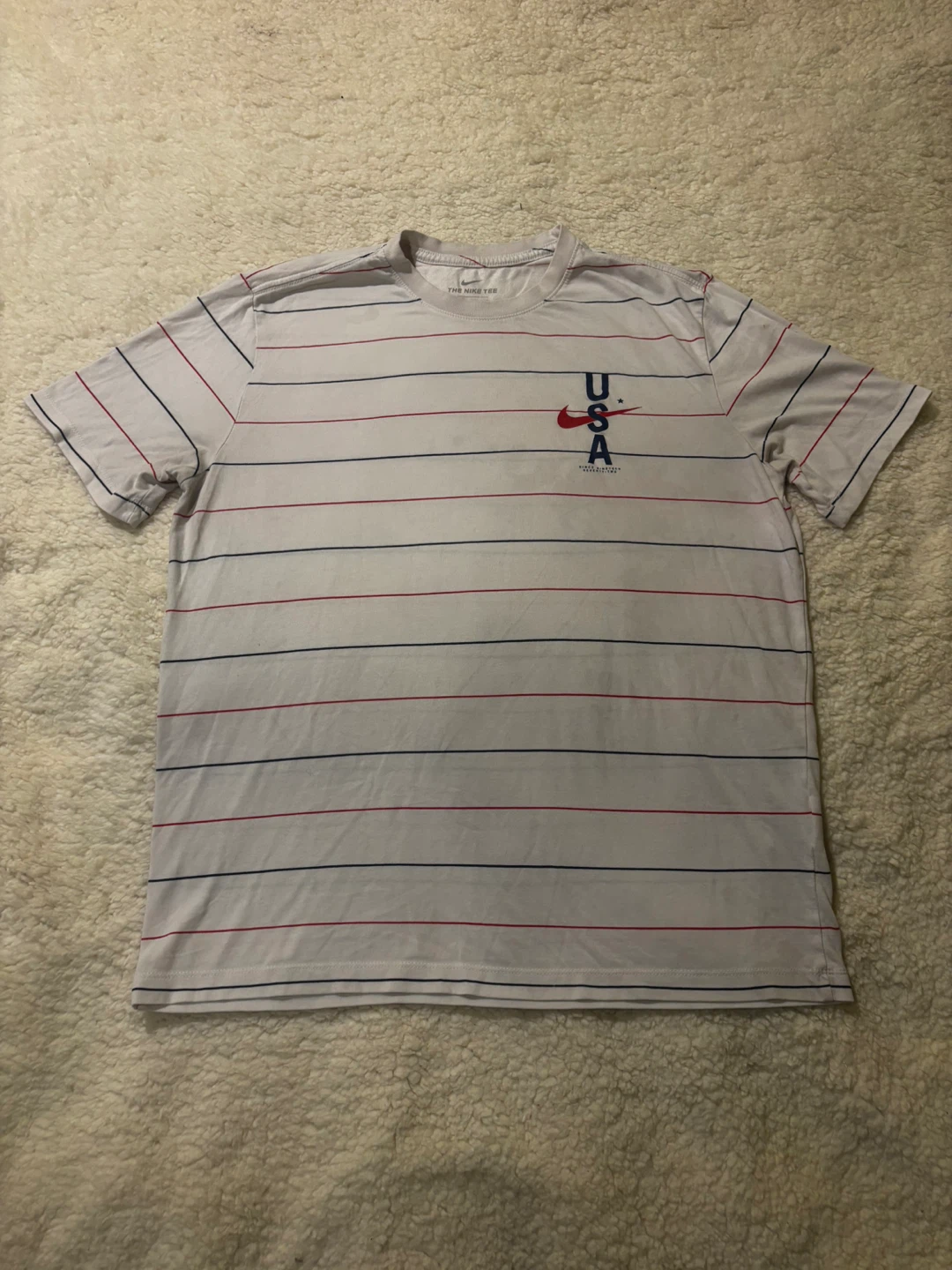 Nike "The Nike Tee" USA Striped T-Shirt - Large
