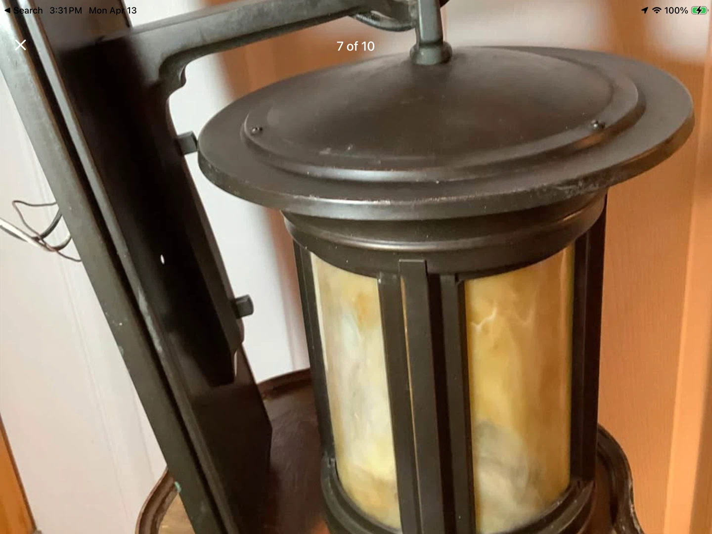 Lg 4 Panel Caramel Slag Glass Indoor/Outdoor Wall Lantern/Lamp 🐞 - photo 5