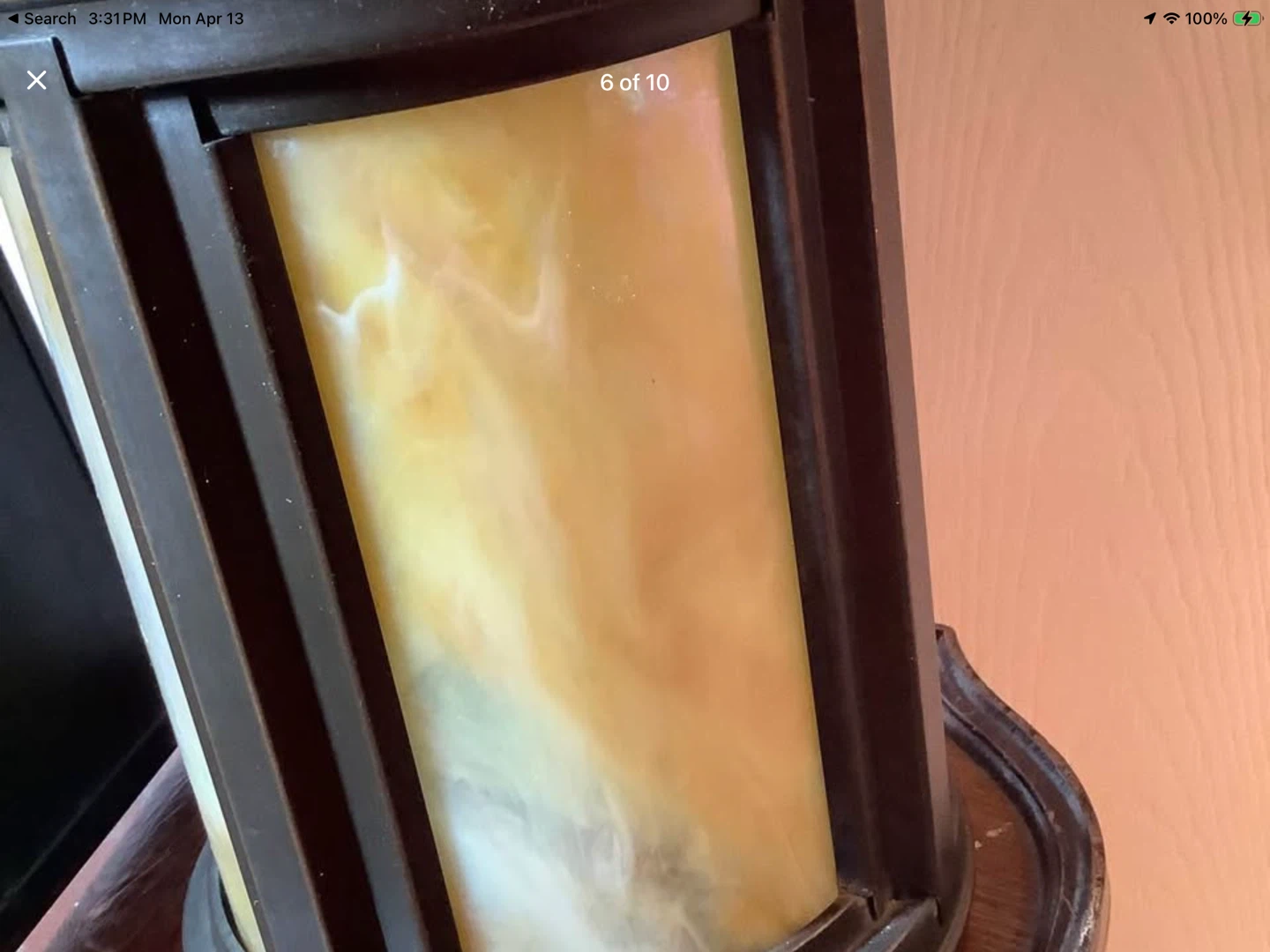 Lg 4 Panel Caramel Slag Glass Indoor/Outdoor Wall Lantern/Lamp 🐞 - photo 3