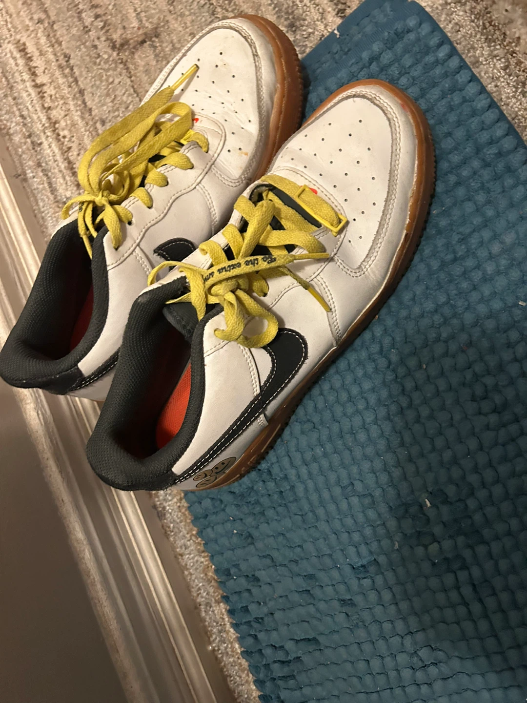 Nike Air Force 1 Low White Gum Sole Smiley Face Shoes