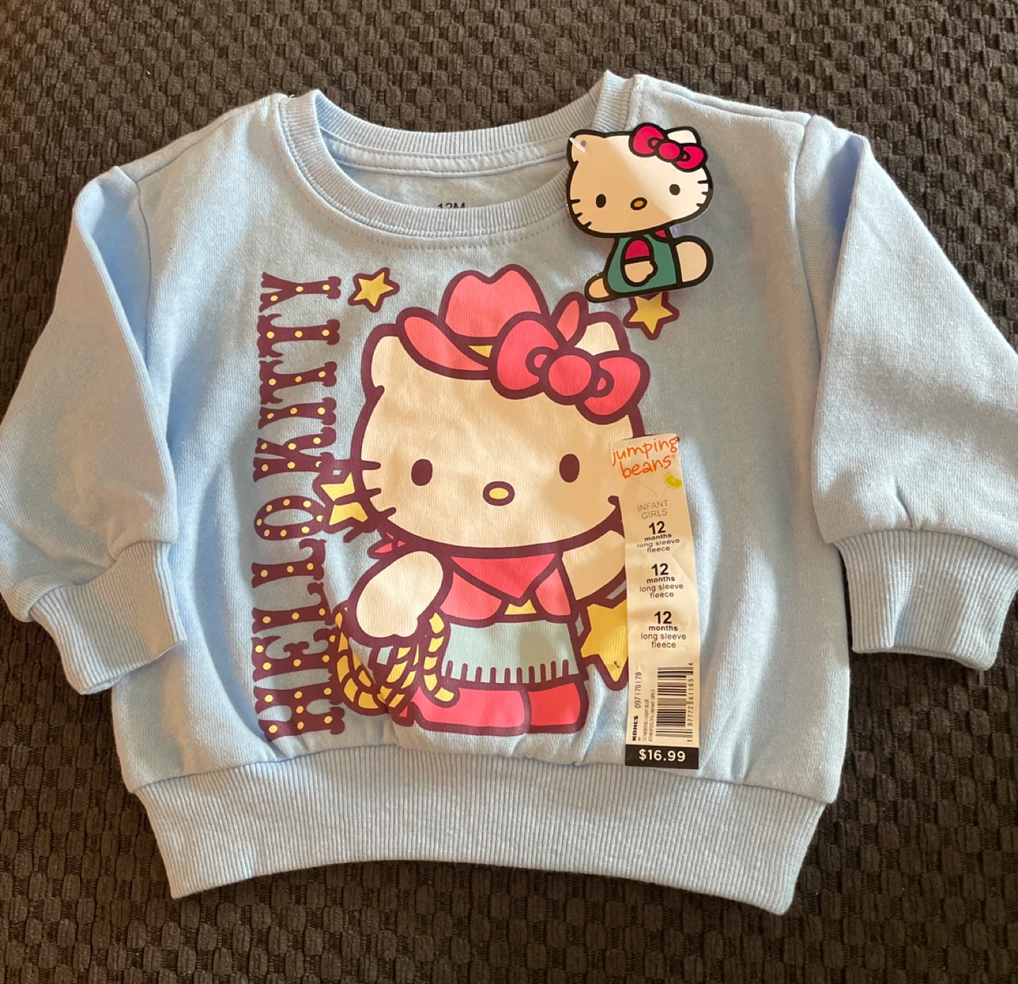 NWT Jumping Beans Baby Girls Hello Kitty Fleece Sweatshirt