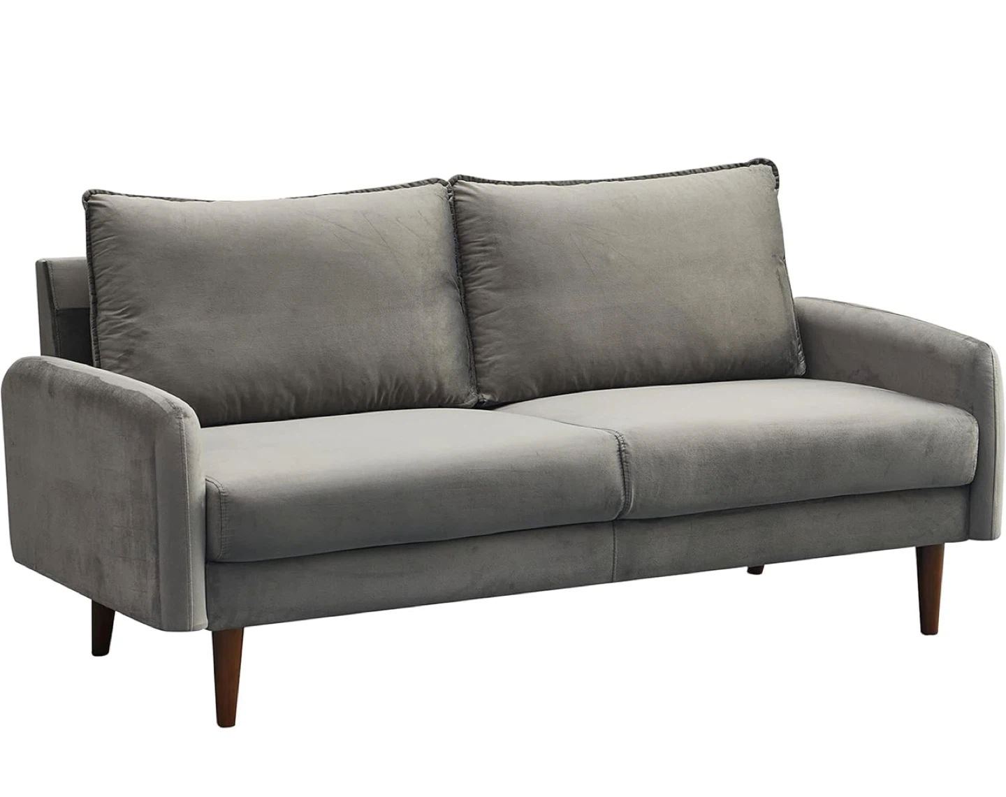 Grey Velvet Loveseat Sofa