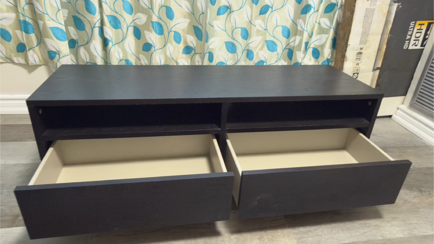 Dark Brown TV Stand with Drawers - photo 2
