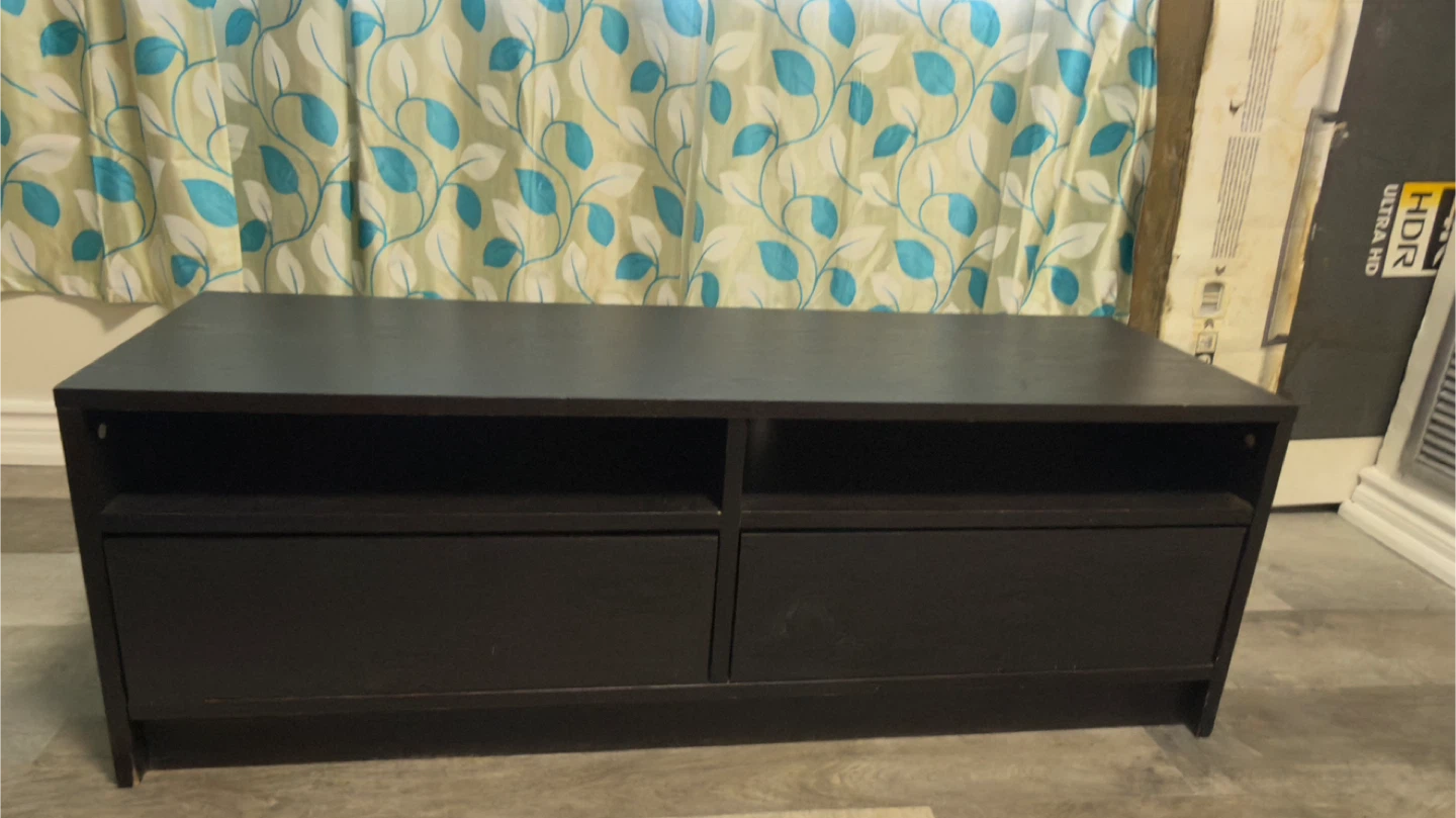 Dark Brown TV Stand with Drawers