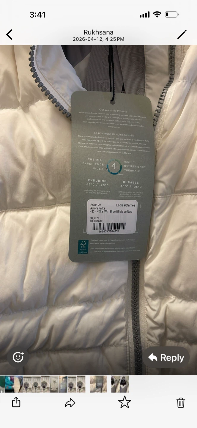 Canada Goose Aurora Parka - North Star White - XL - photo 3