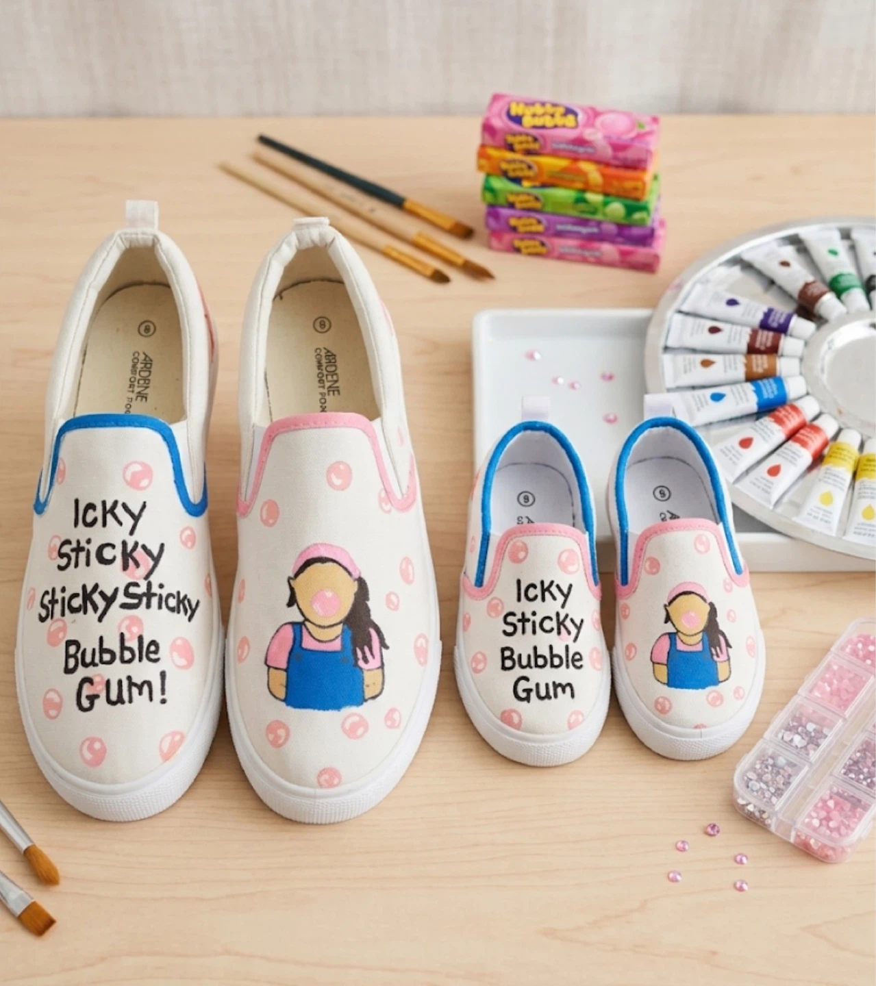 Children's "Icky Sticky Bubble Gum" Slip-On Shoes