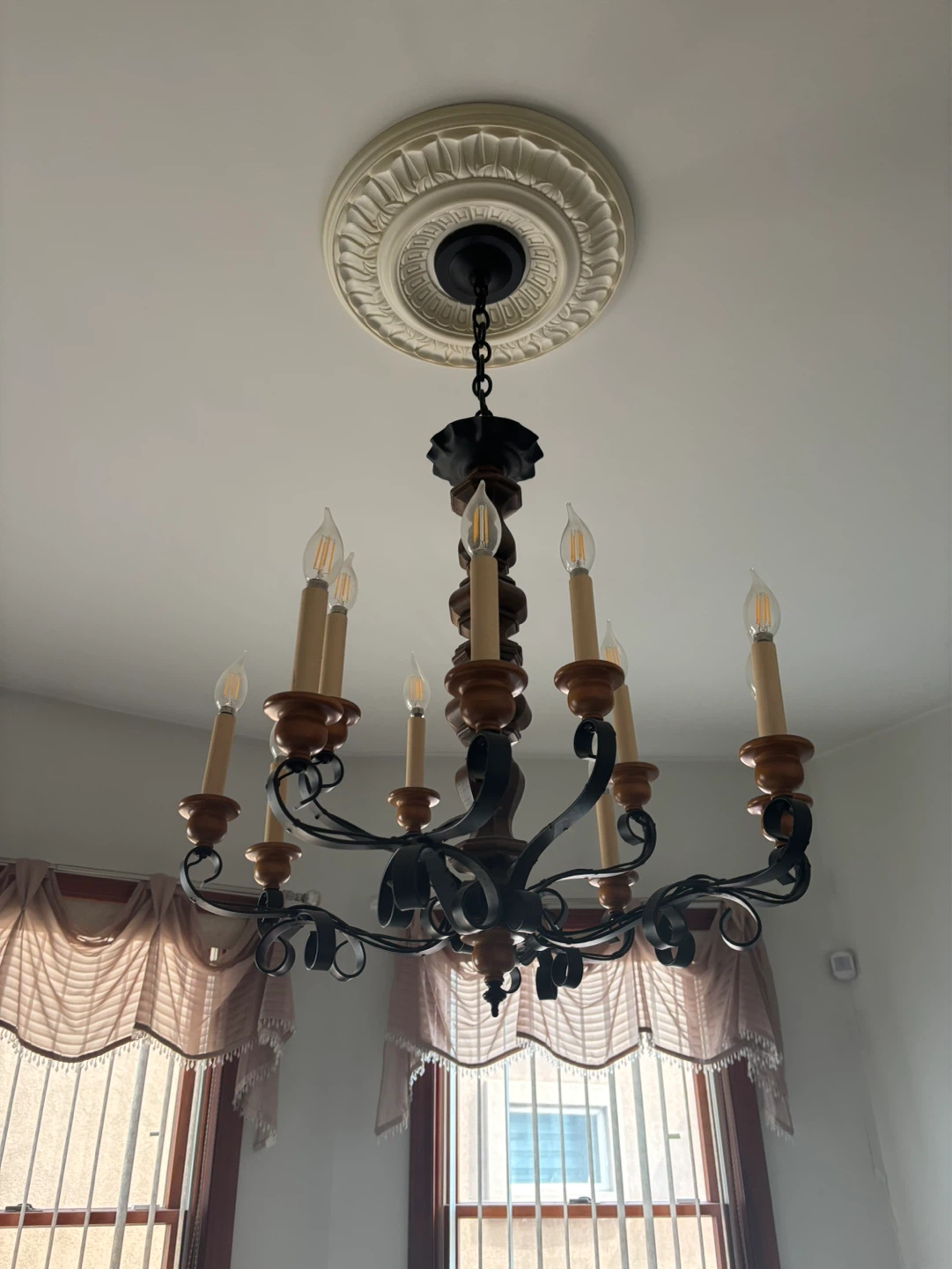 1960 Rustic 8-Light Chandelier