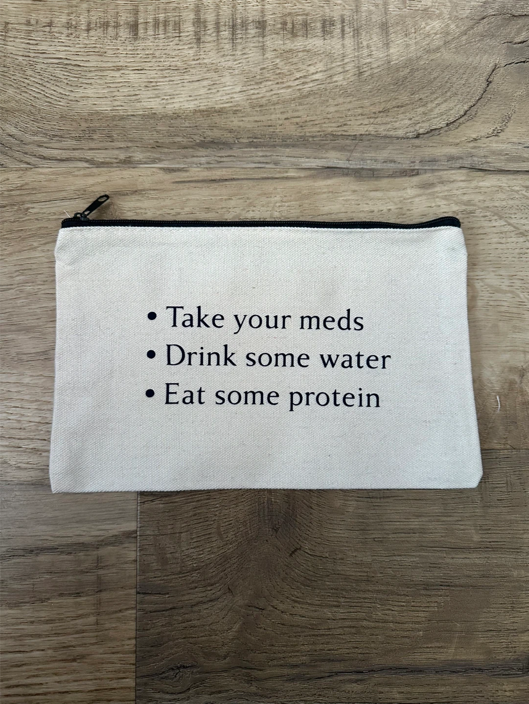 Canvas Pouch with Health Reminders