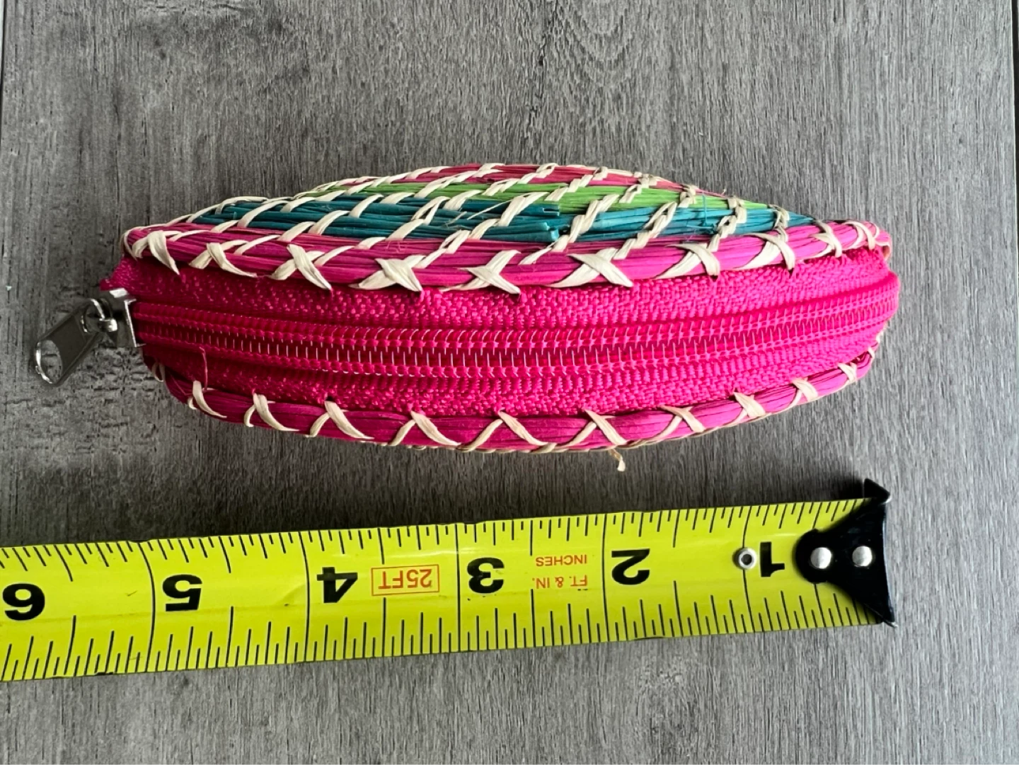 Woven Straw Zippered Pouch - Rainbow Colors - photo 2