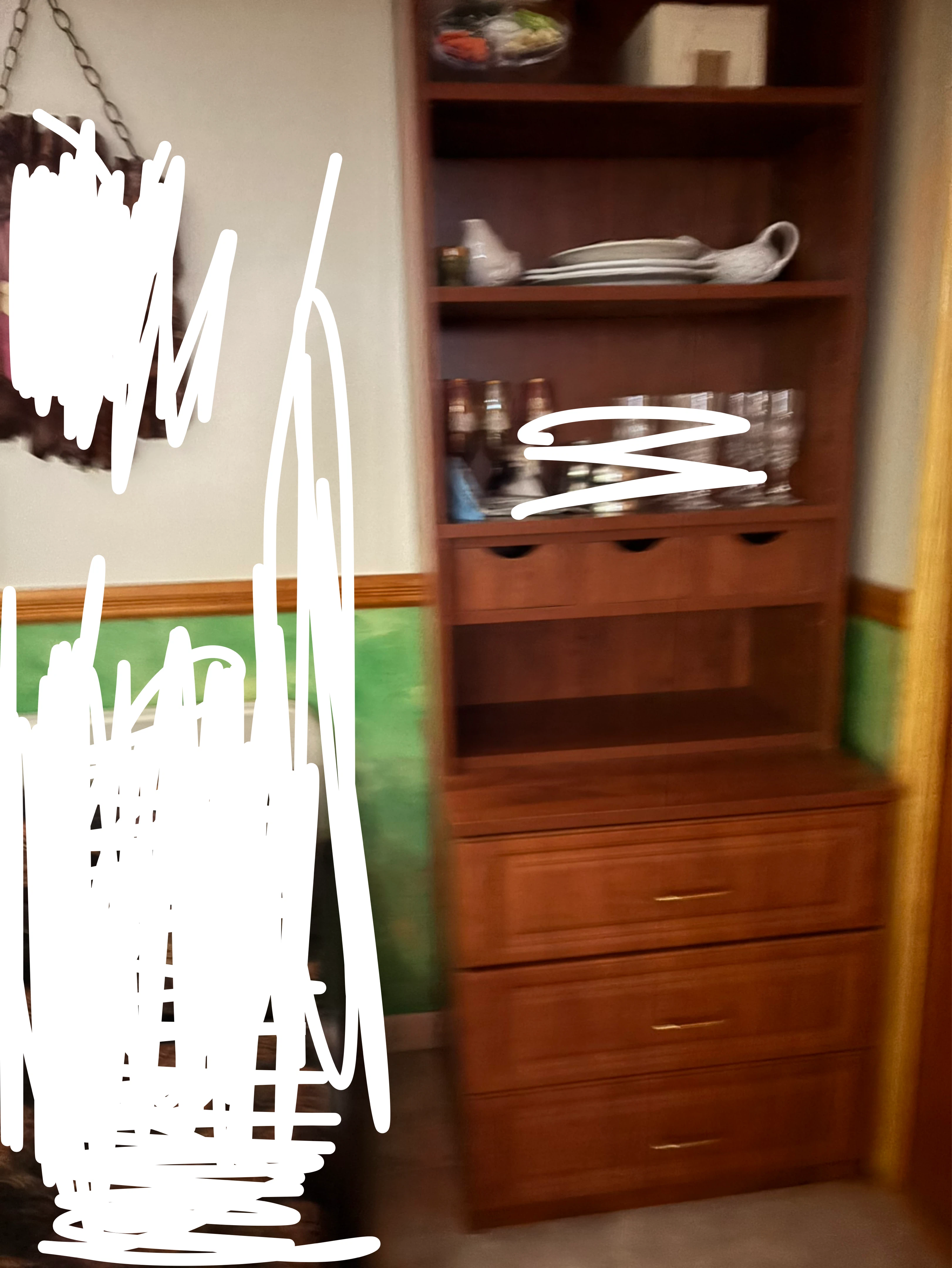 Wooden Hutch with Cabinet and Drawers - photo 2