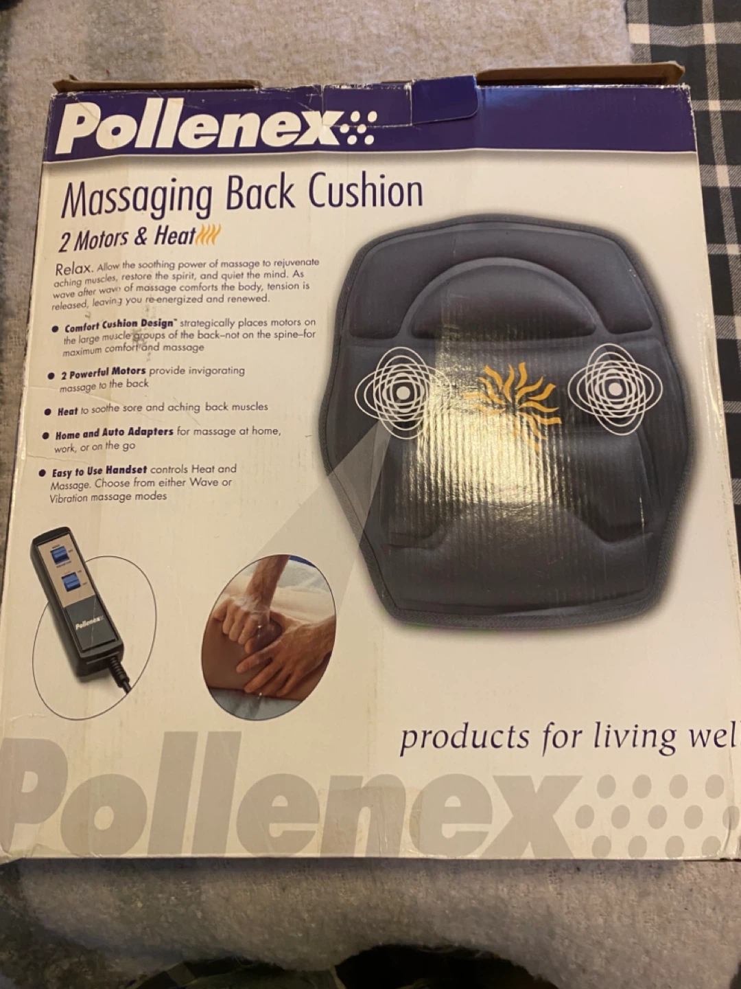 Pollenex Massaging Back Cushion with Heat