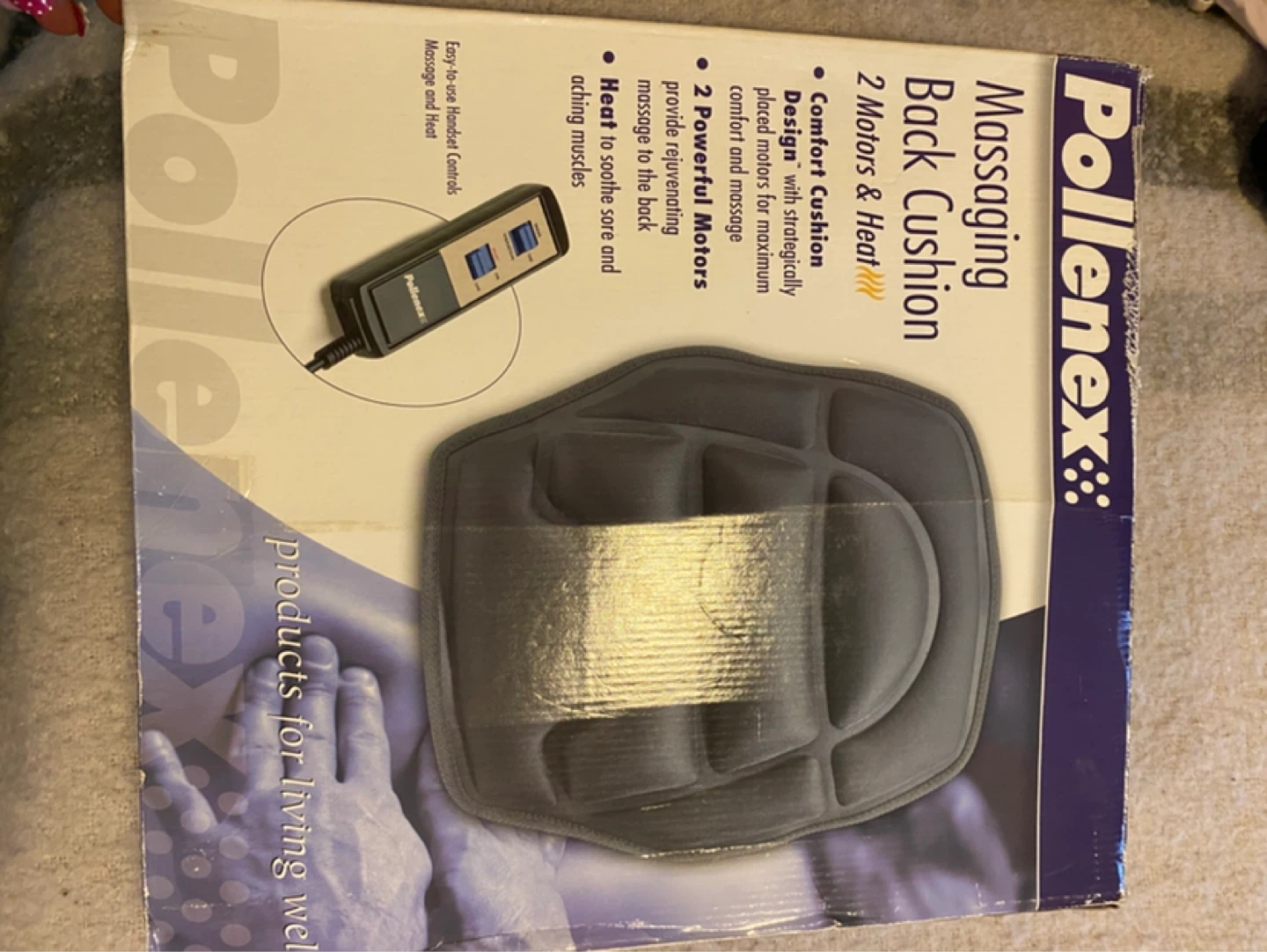 Pollenex Massaging Back Cushion with Heat - photo 2