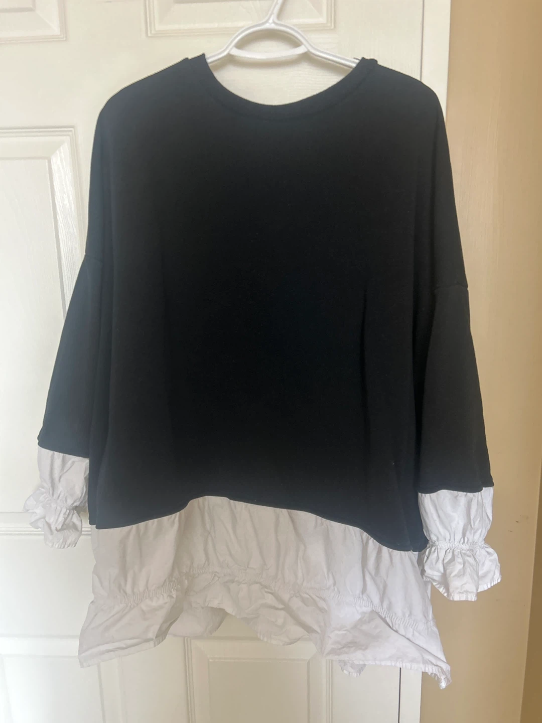 Black and White Layered Tunic Dress