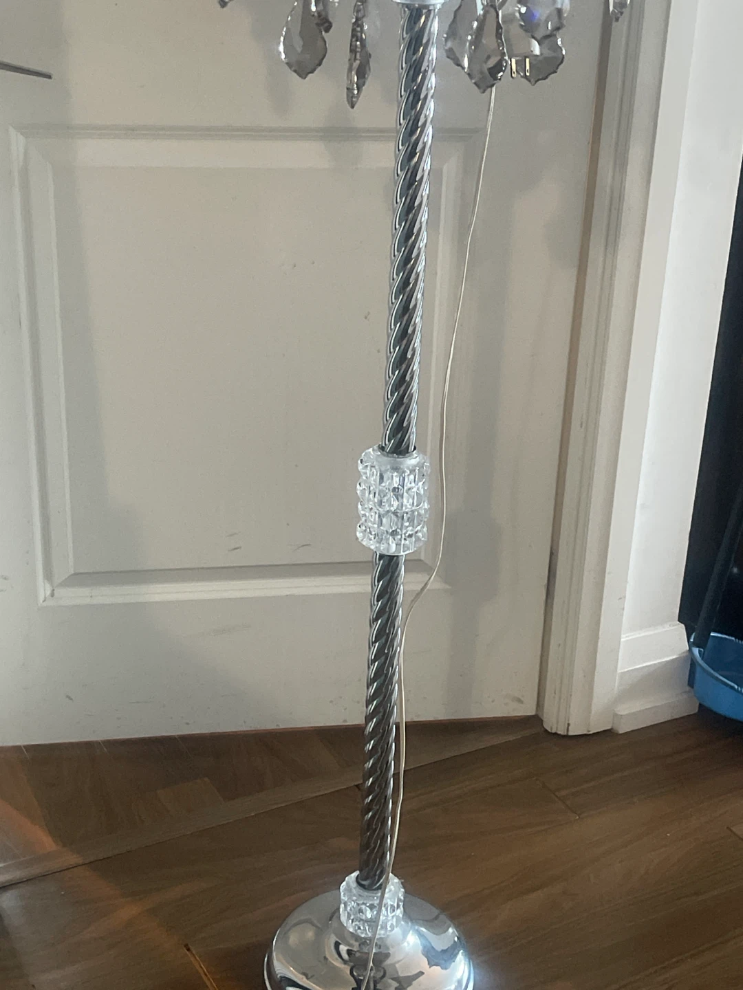 Black Chandelier Floor Lamp with Crystal Accents - photo 2