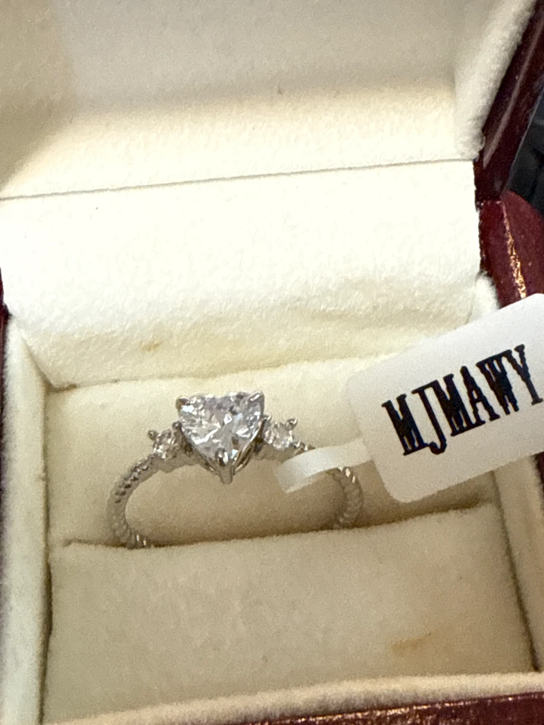 Heart Shape CZ Ring with Twisted Band