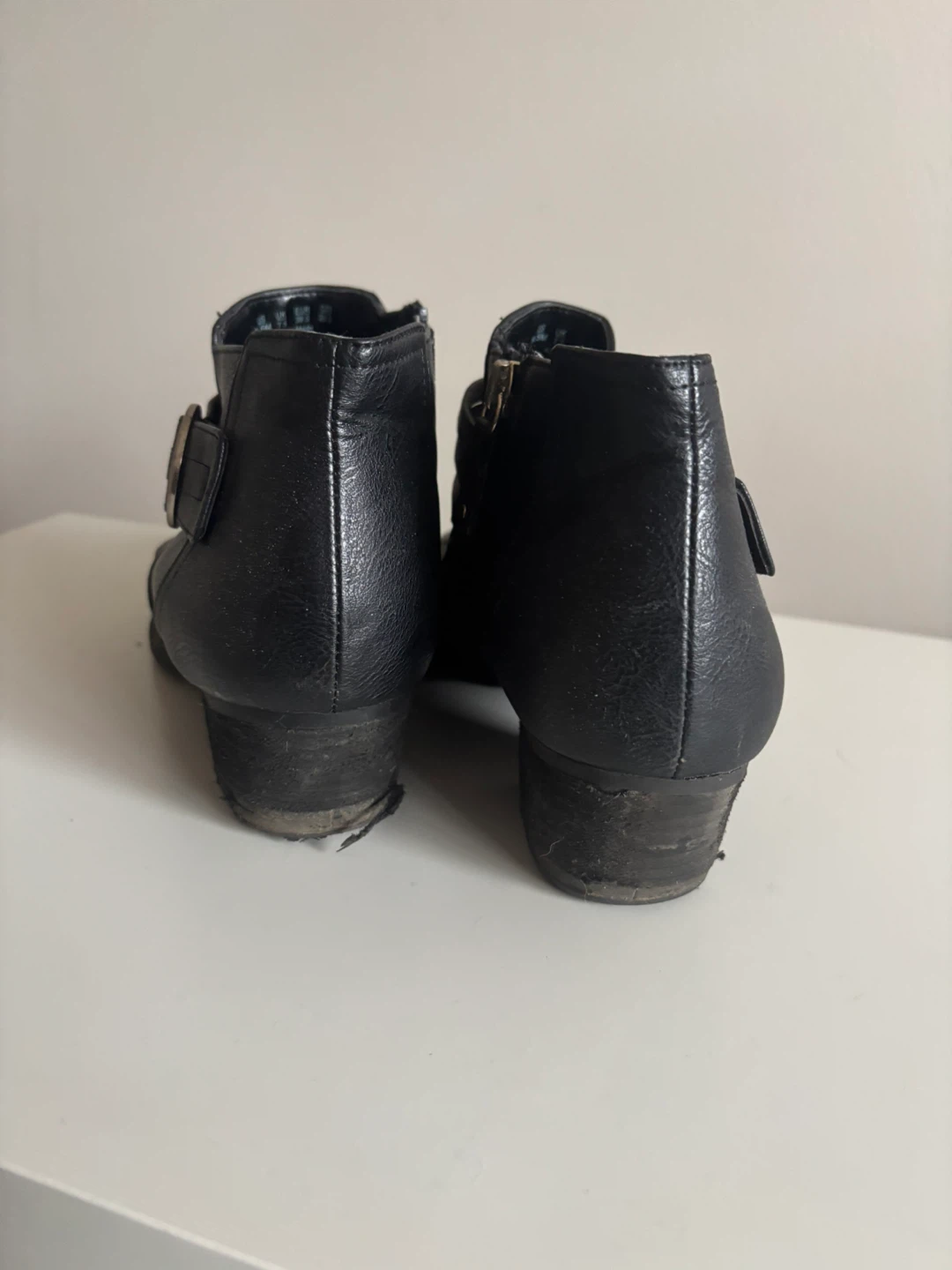 Black Ankle Boots with Buckle Detail - photo 2