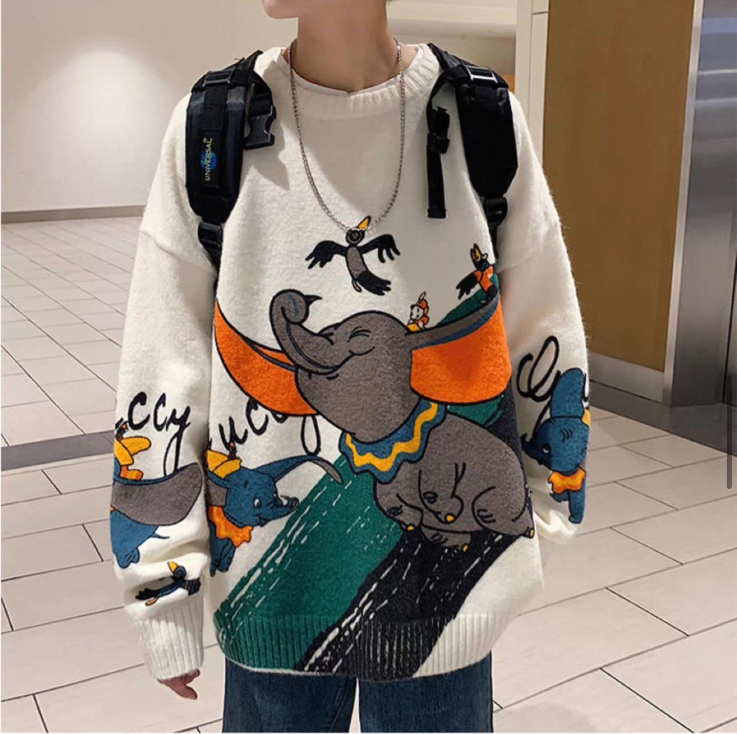 Cream Dumbo Graphic Knit Sweater - photo 5