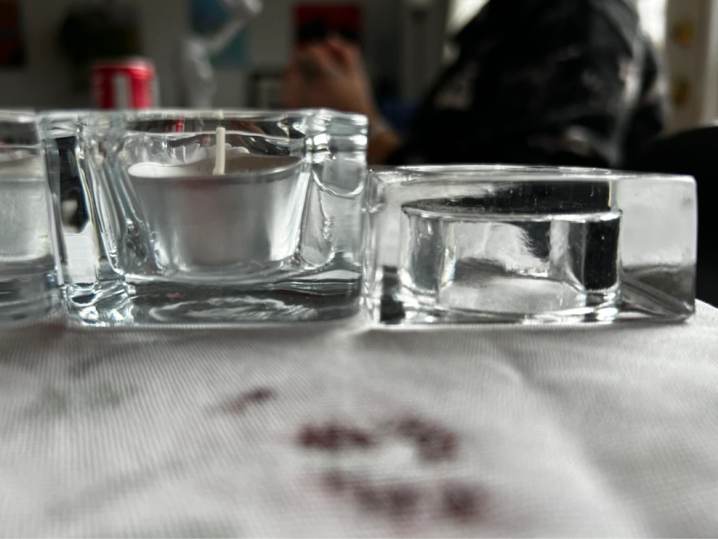 Glass Votive Candle Holders with White Candles - Set of 5 - photo 5