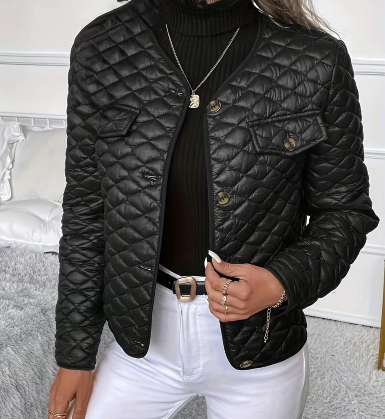 Quilted Black Jacket