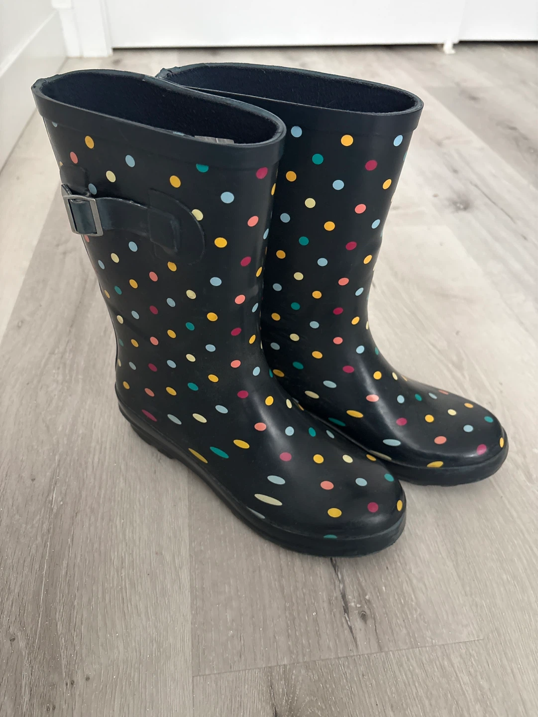 Joules Rain Boots Size 6 Polka Dot