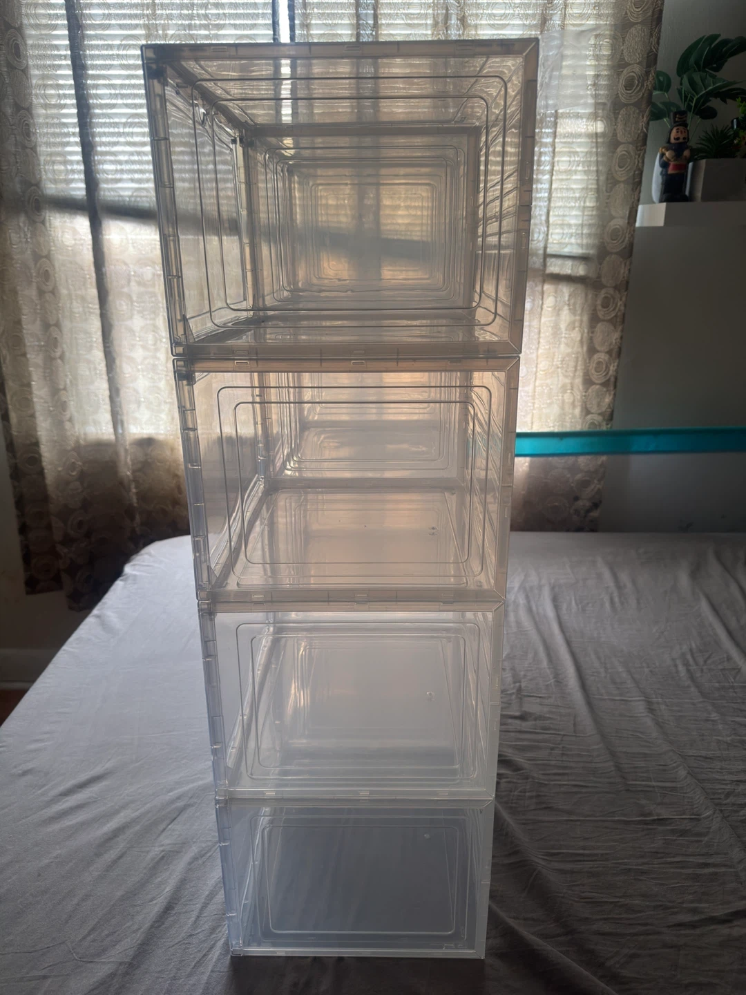 12 Clear Stackable Storage Shoe Box Organizers - photo 2