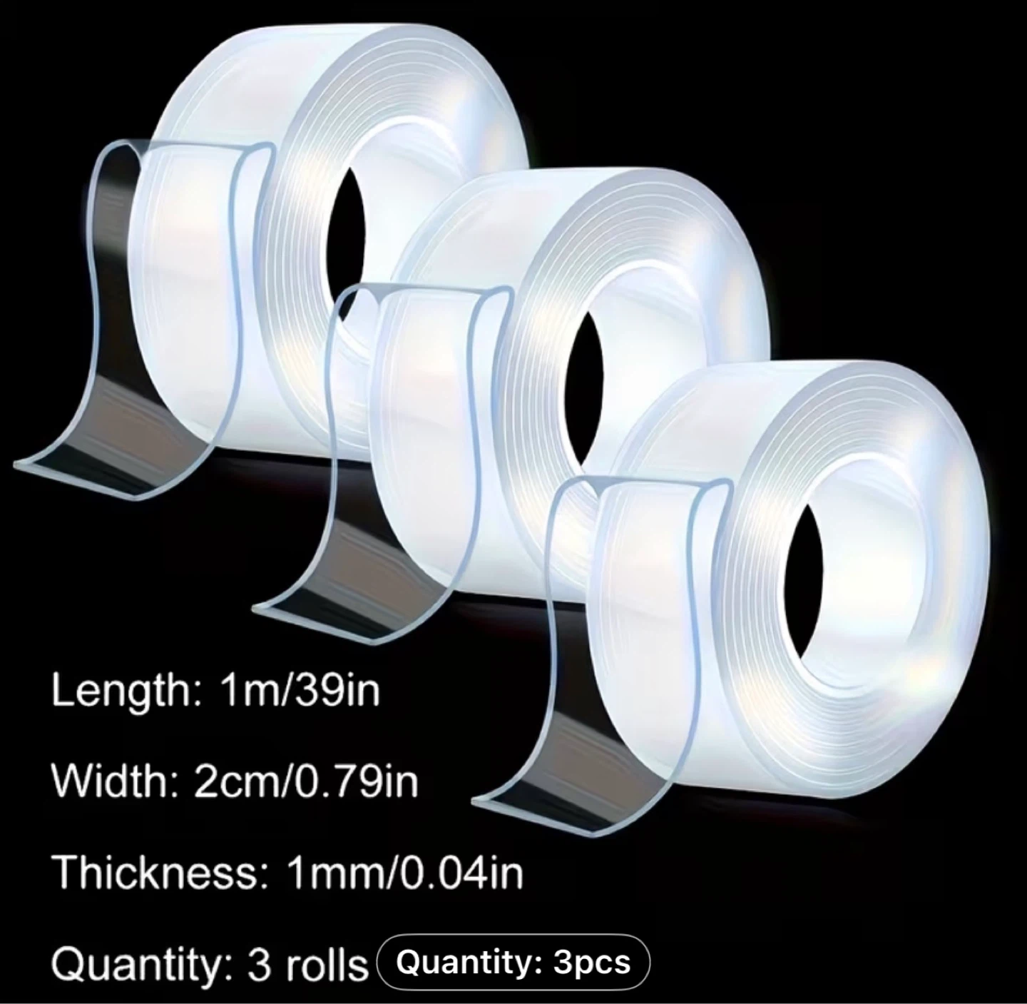 3Pc Nano Double-Sided Tape with Strong Adhesion - photo 2