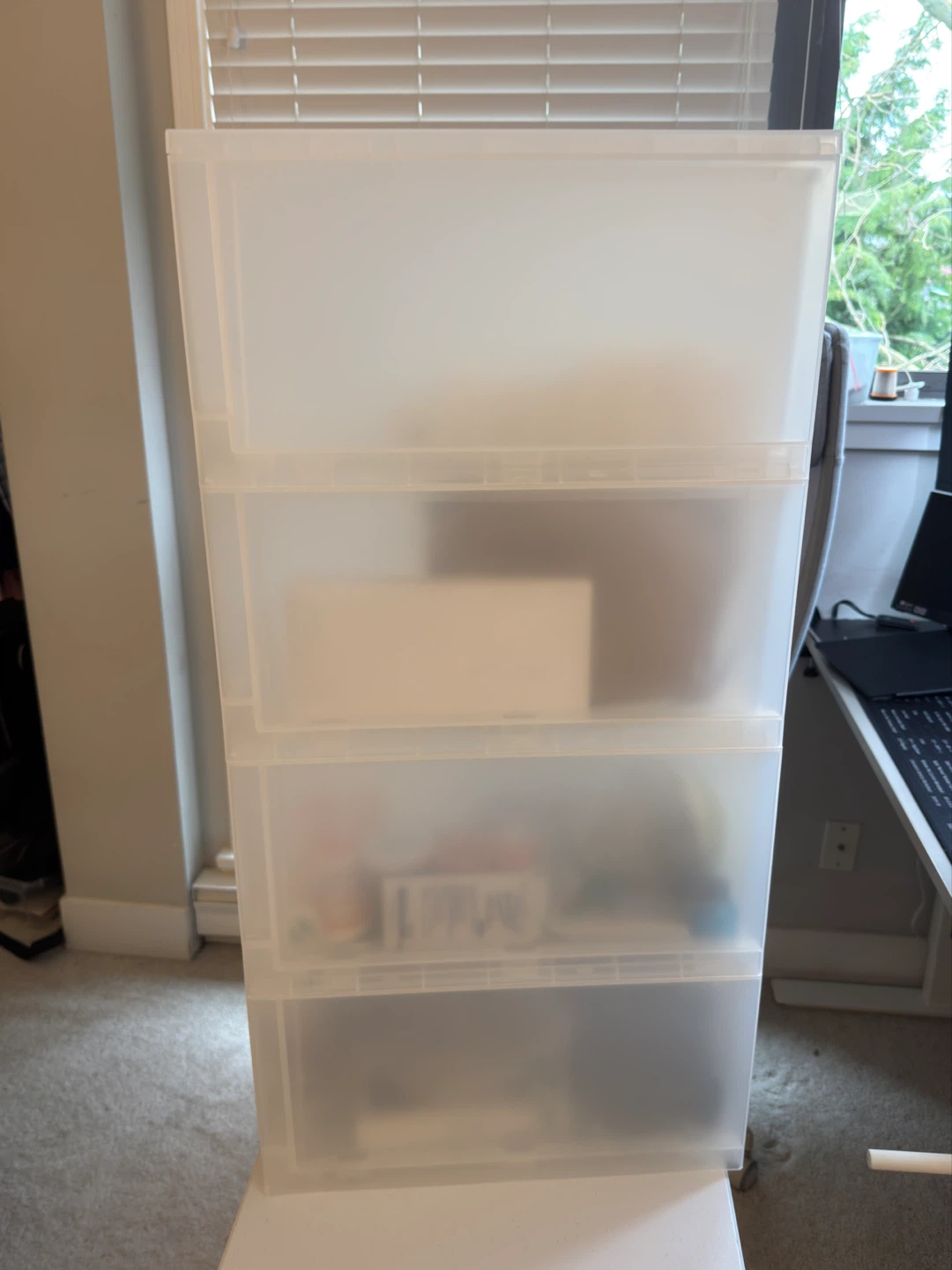 Clear Plastic 4-Drawer Storage Unit - photo 2