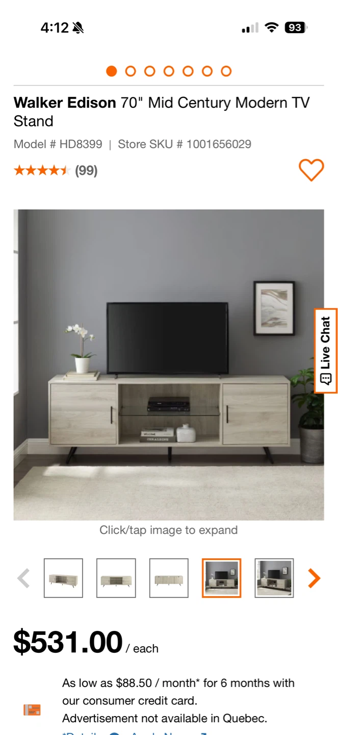 Walker Edison TV Stand - photo 2