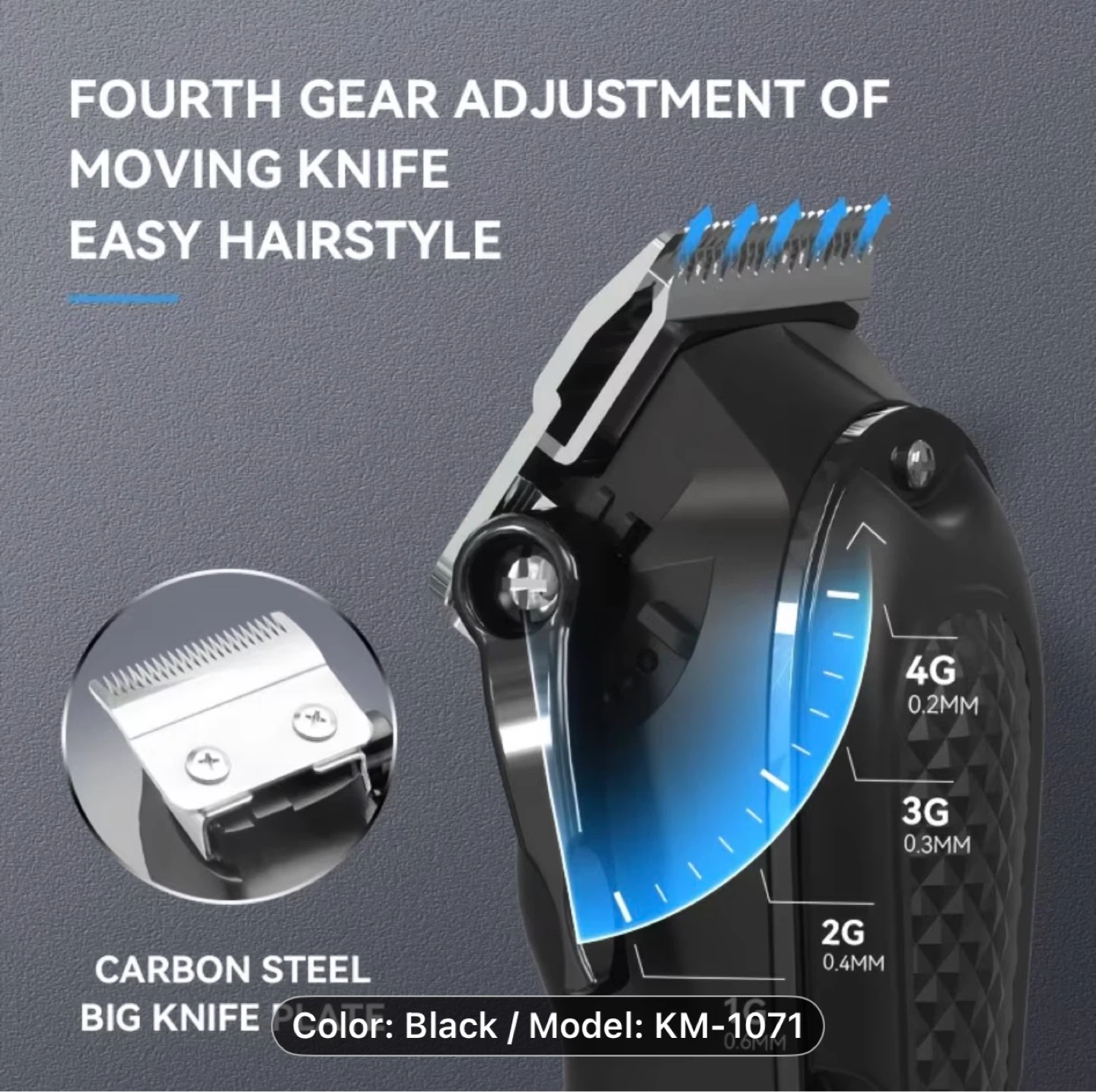KEMEI KM-1071 Hair Clipper Suitable for Salons Or Home Use - photo 2