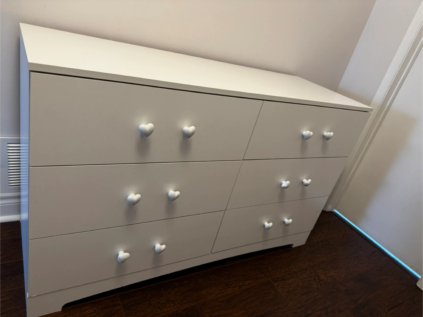 White Dresser with Heart Knobs - photo 2