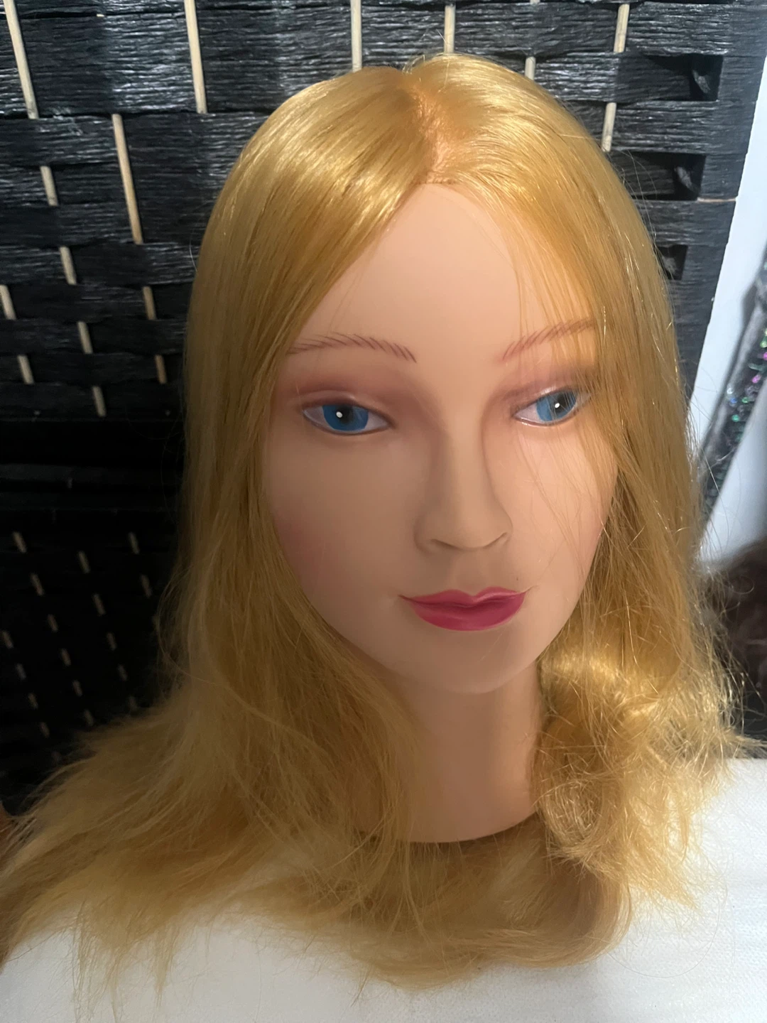 Mannequin Head with Blonde Hair for Styling Practice