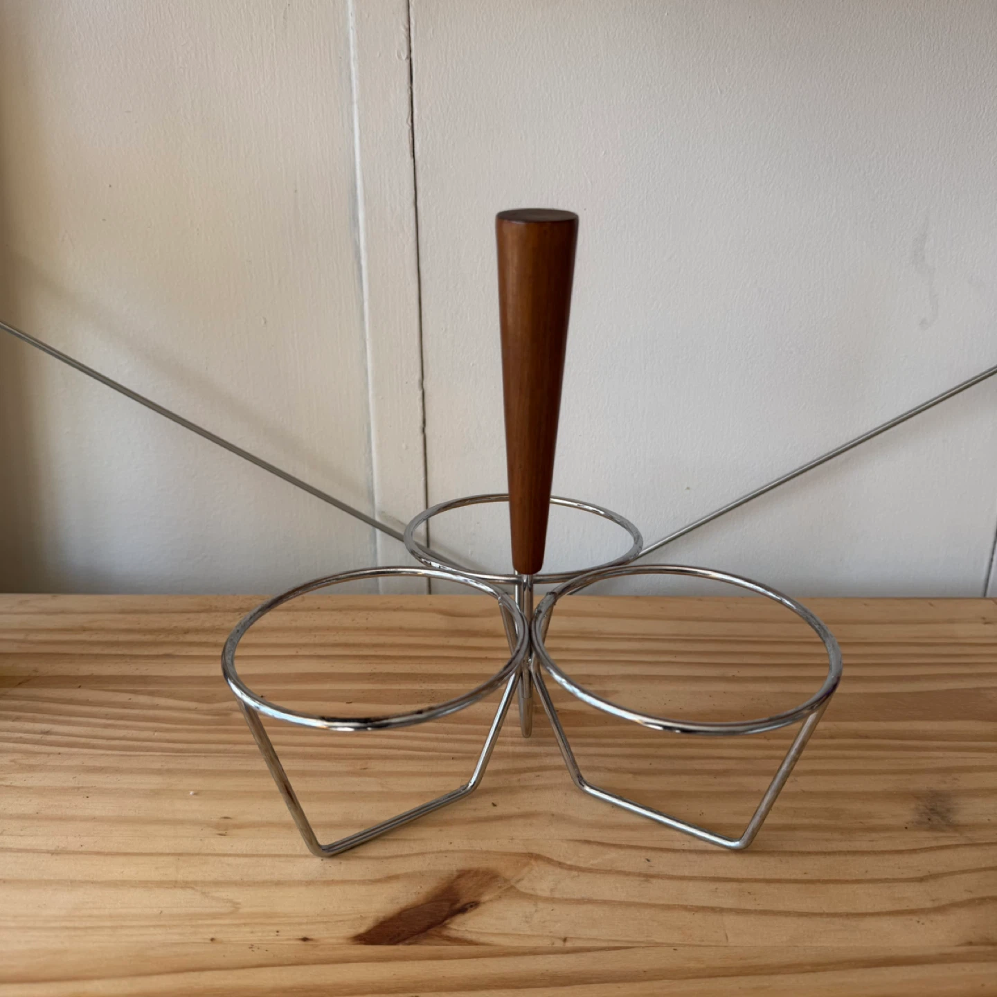 Chrome and wood  caddy