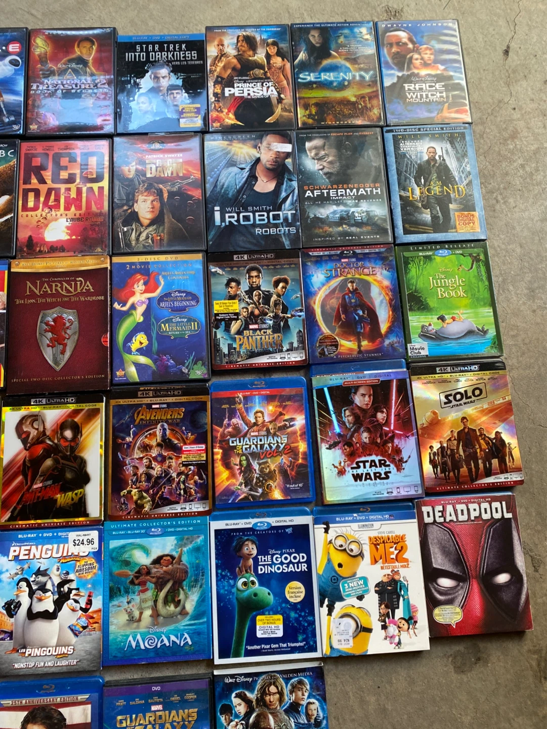 Assorted Disney/marvel comic dvd films