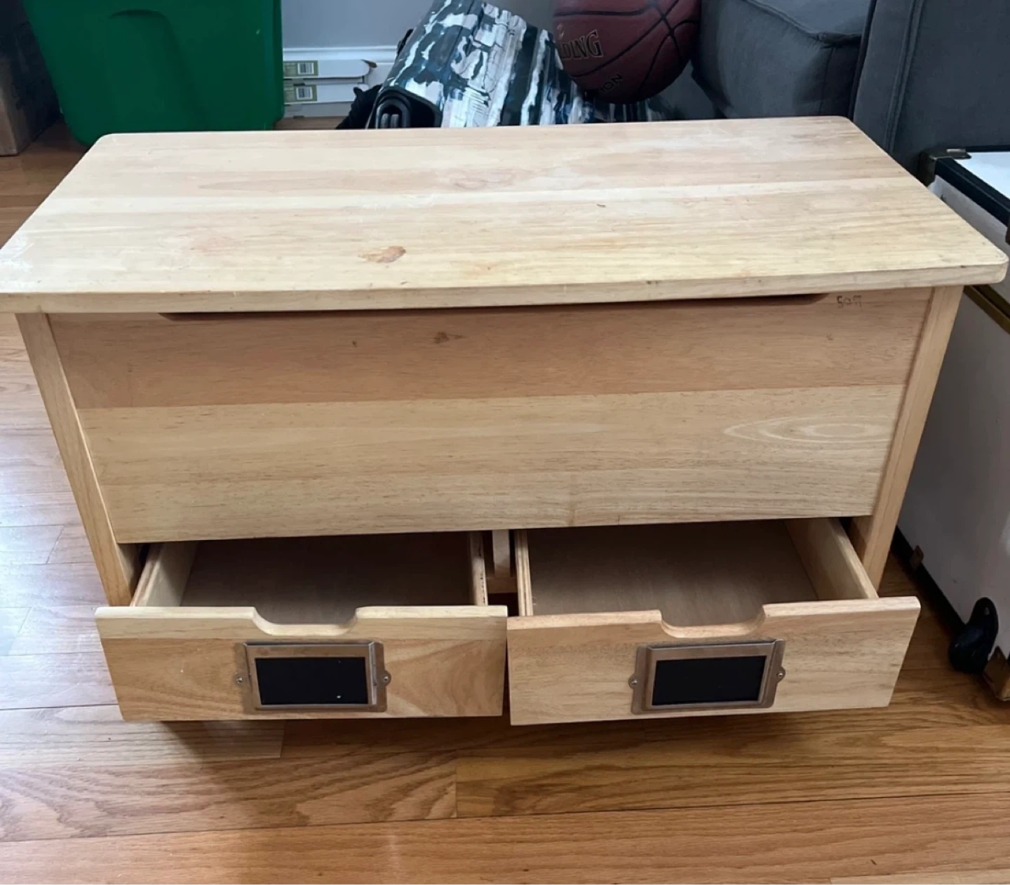 Wooden Toy Chest Storage Bench with 2 Drawers - photo 2