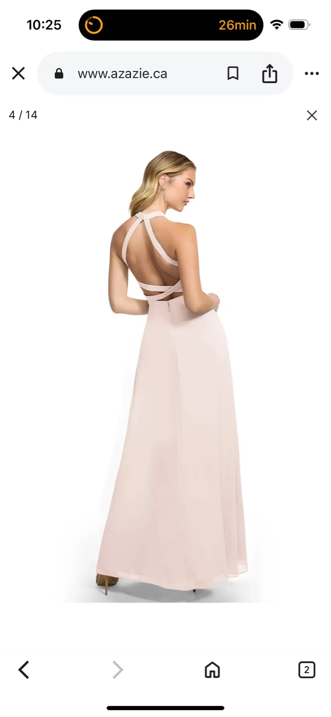 Azazie Rose Petal Halter Neck Maxi Dress - photo 3