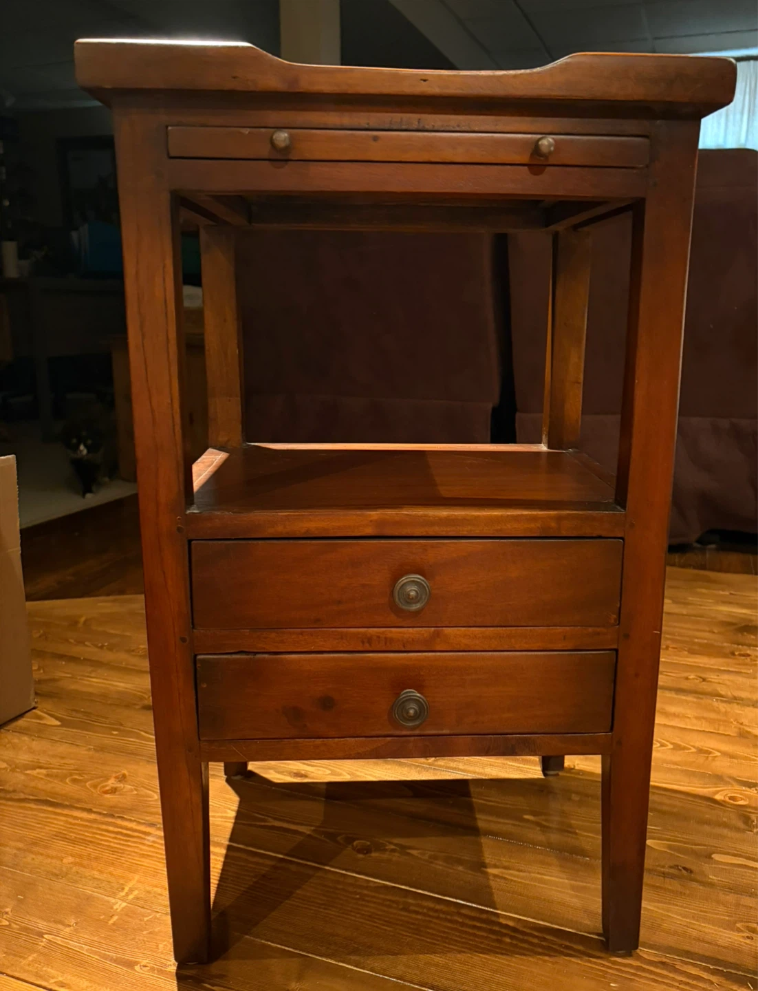 Wooden Side Table with Drawers