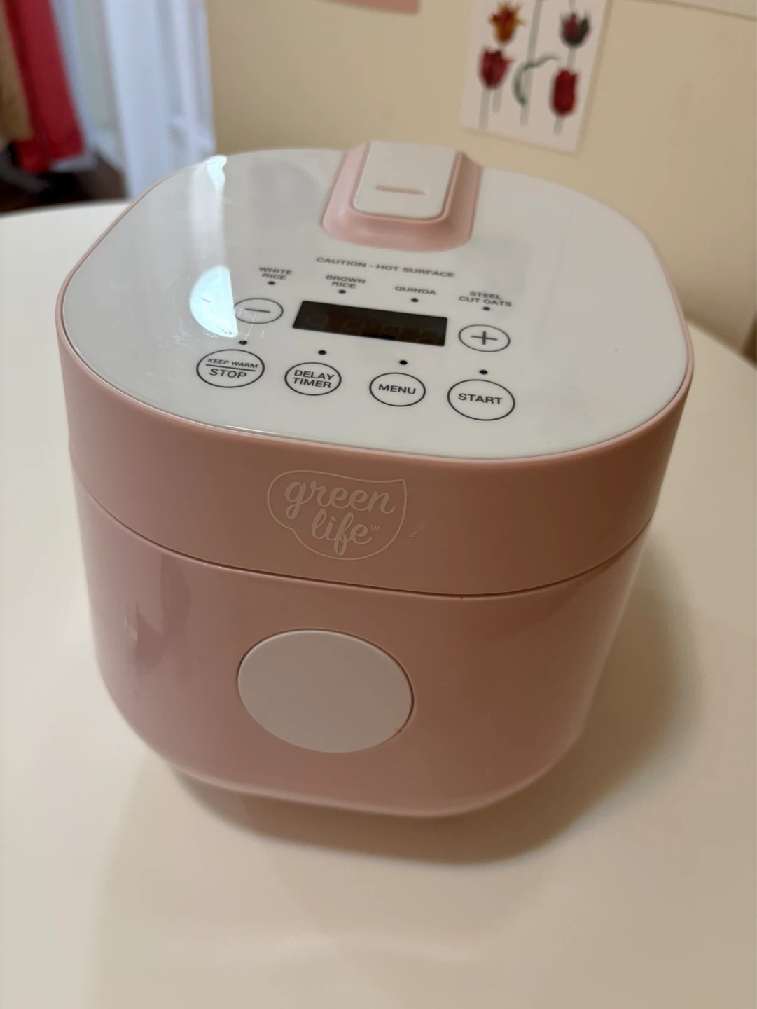 GreenLife Pink Digital Rice Cooker (4cups)