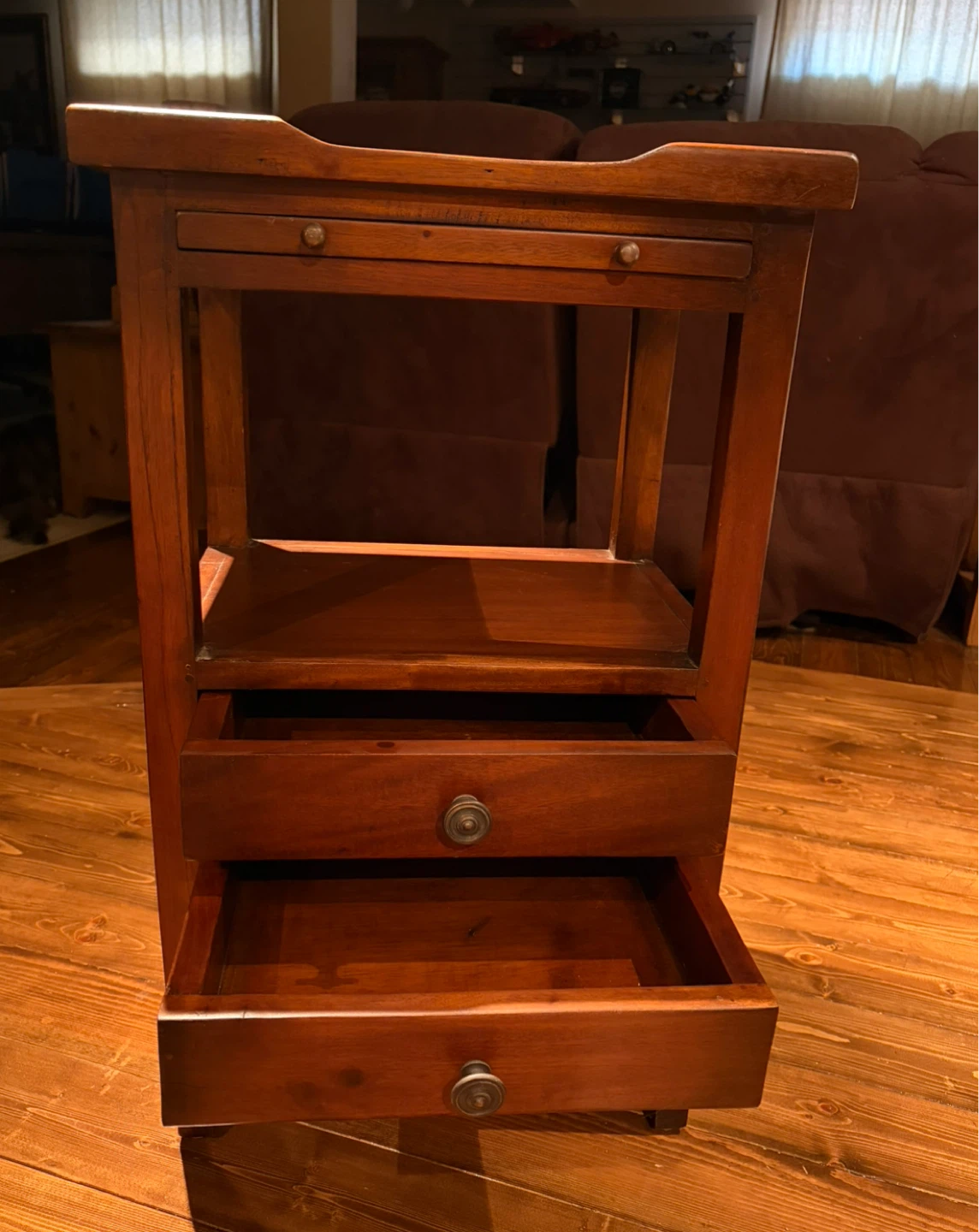 Wooden Side Table with Drawers - photo 3