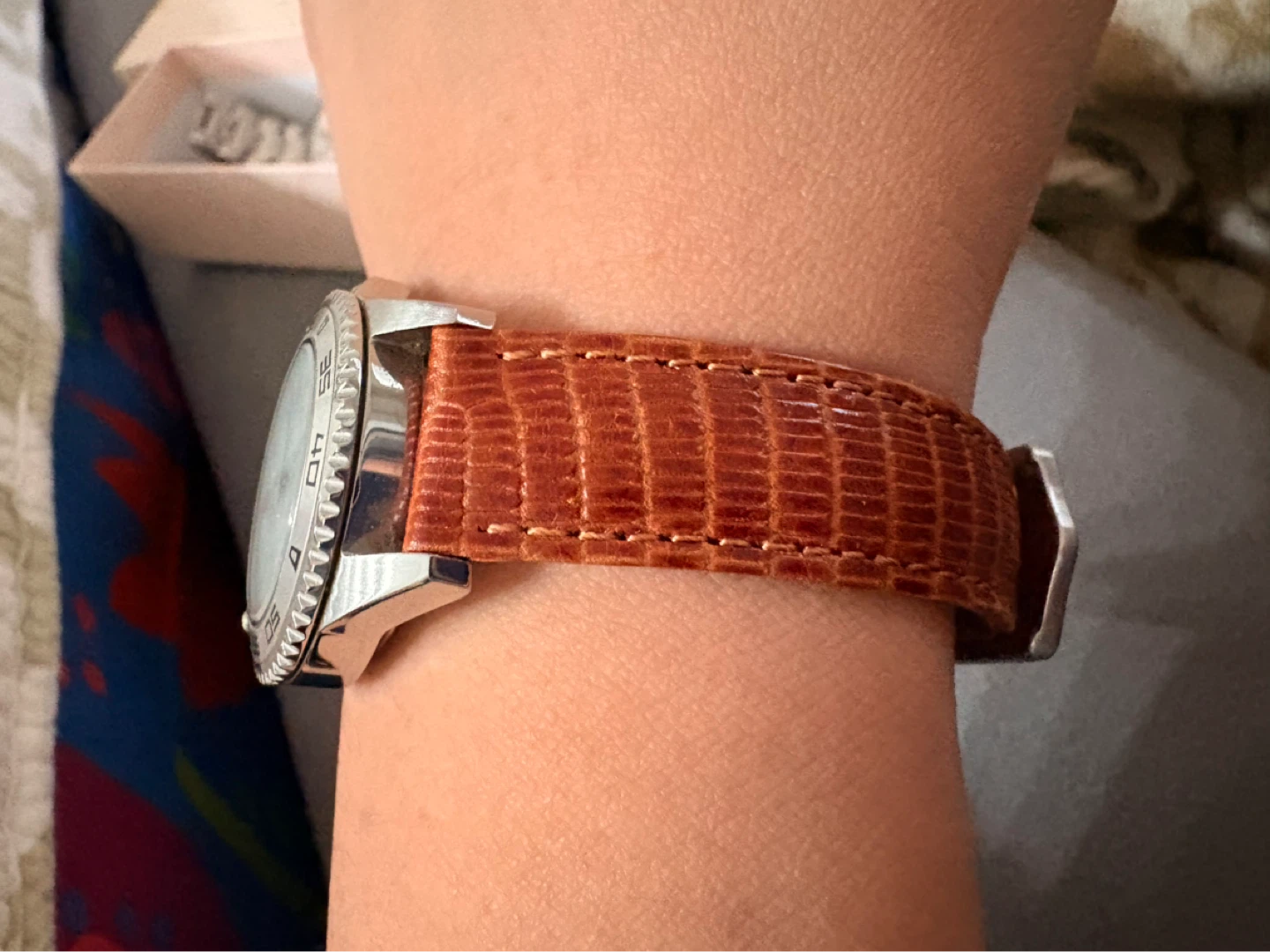 Swiss Military Watch with Orange Leather Strap - photo 2