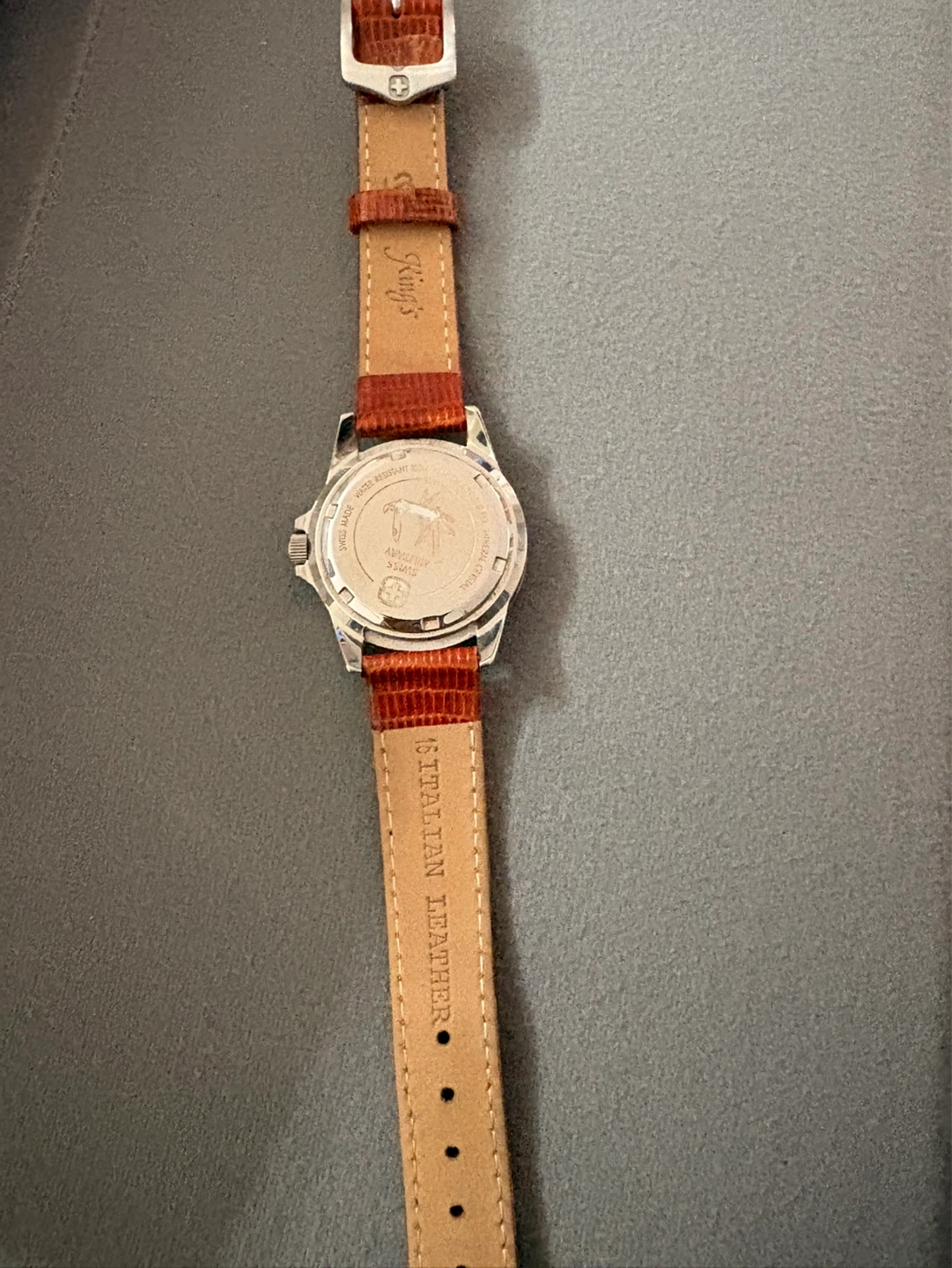Swiss Military Watch with Orange Leather Strap - photo 3