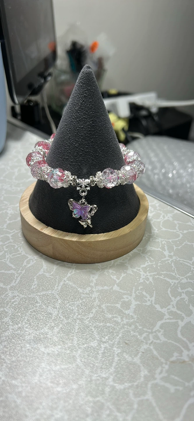 Beaded Bracelet with Butterfly Charm