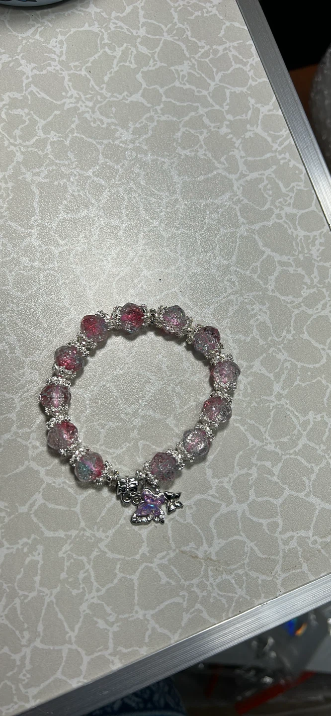 Beaded Bracelet with Butterfly Charm - photo 3