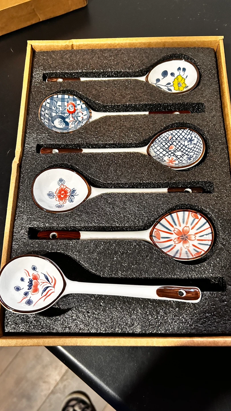 Set of  6 Japanese Ceramic Spoons