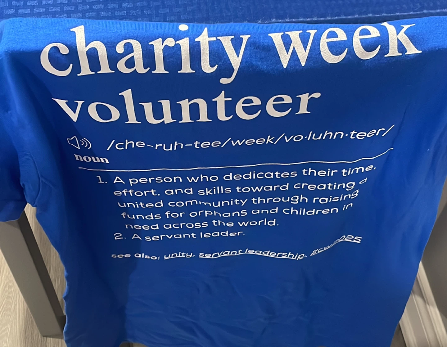 Blue Charity Week Volunteer T-Shirt - photo 2