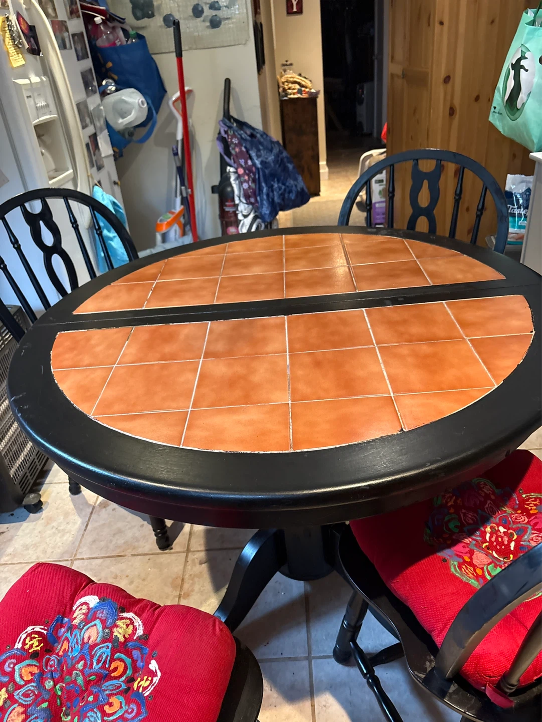Extendable Dining Table with Tile Top