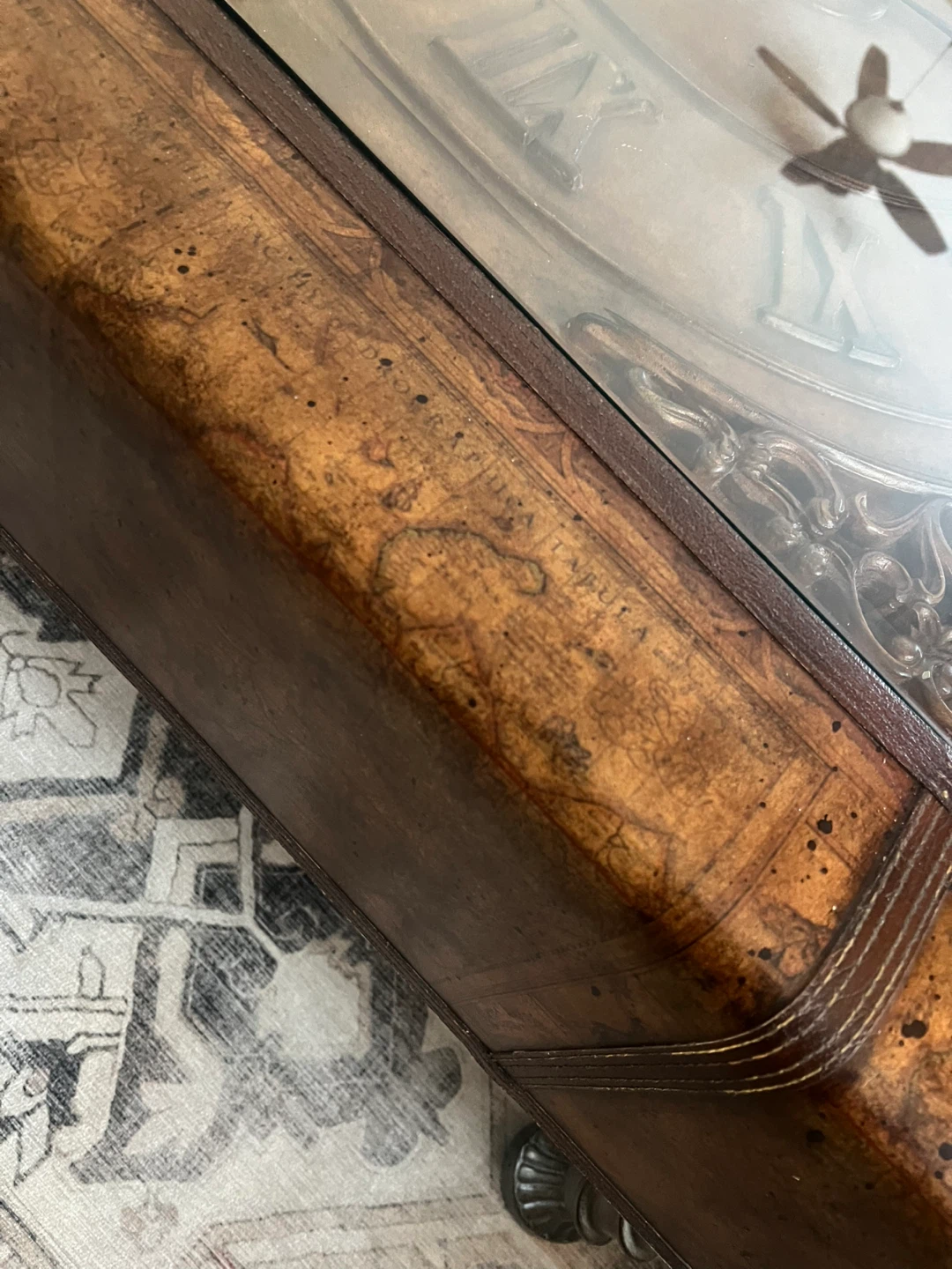 Square Coffee Table with Clock Face Inlay - photo 2