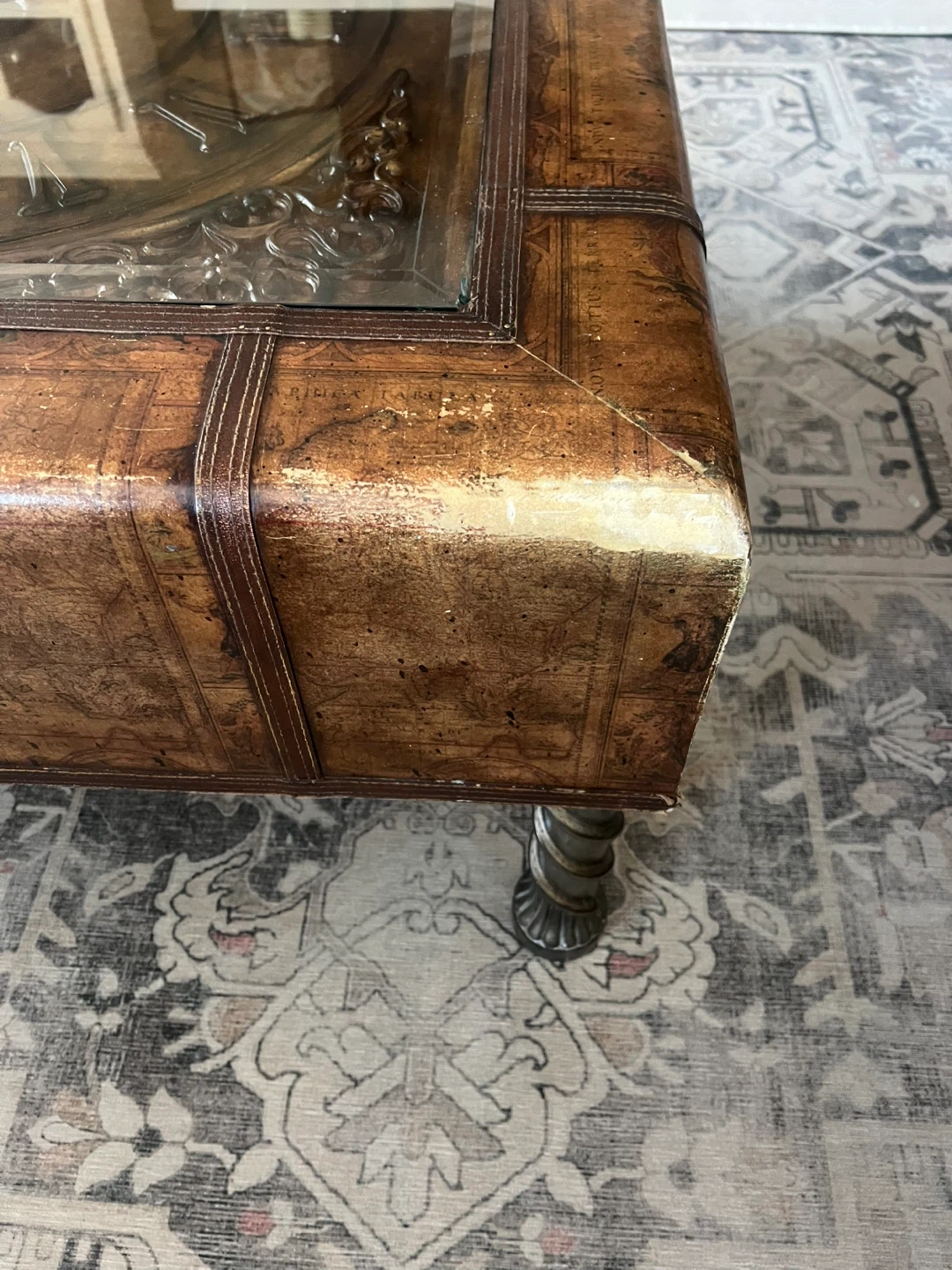 Square Coffee Table with Clock Face Inlay - photo 5